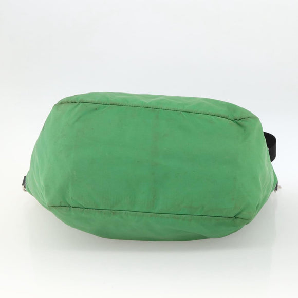 PRADA Hand Bag Nylon 2way Green Silver Auth ARZ835