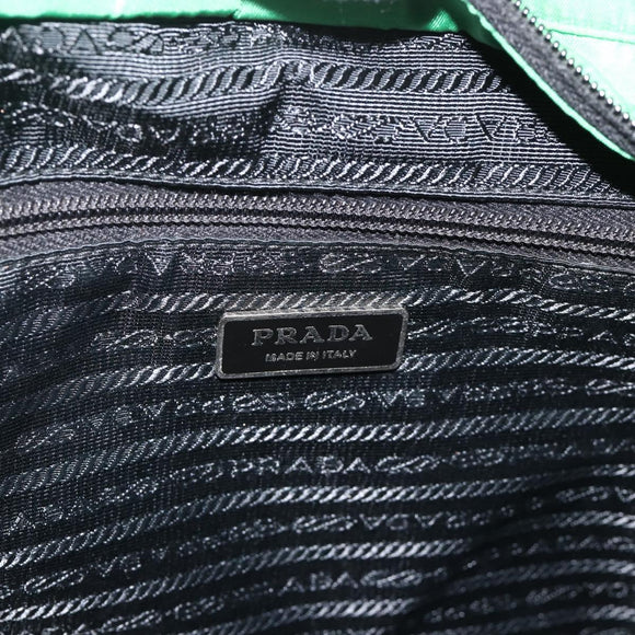 PRADA Hand Bag Nylon 2way Green Silver Auth ARZ835