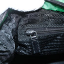 PRADA Hand Bag Nylon 2way Green Silver Auth ARZ835-23
