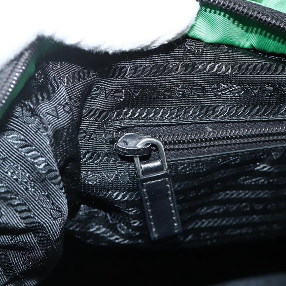 PRADA Hand Bag Nylon 2way Green Silver Auth ARZ835