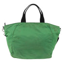 PRADA Hand Bag Nylon 2way Green Silver Auth ARZ835-2