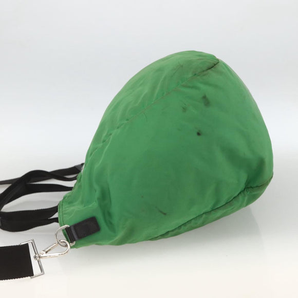 PRADA Hand Bag Nylon 2way Green Silver Auth ARZ835
