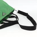 PRADA Hand Bag Nylon 2way Green Silver Auth ARZ835-8