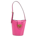 Salvatore Ferragamo Gancini Schoudertas Leer Roze Goud Auth ARZ836A-1