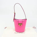 Salvatore Ferragamo Gancini Schoudertas Leer Roze Goud Auth ARZ836A-12