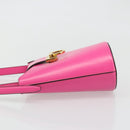Salvatore Ferragamo Gancini Schoudertas Leer Roze Goud Auth ARZ836A-4