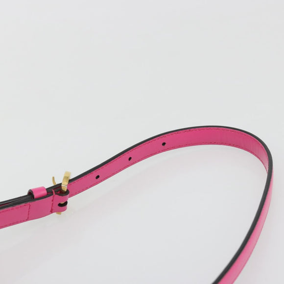 Salvatore Ferragamo Gancini Schoudertas Leer Roze Goud Auth ARZ836A