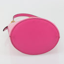 Salvatore Ferragamo Gancini Schoudertas Leer Roze Goud Auth ARZ836A-5
