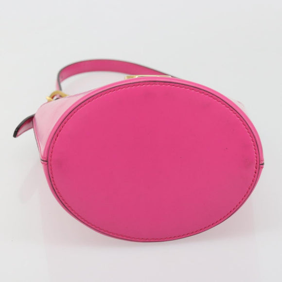 Salvatore Ferragamo Gancini Schoudertas Leer Roze Goud Auth ARZ836A