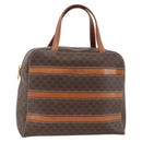 CELINE Macadam Canvas Hand Bag PVC Leather Brown Gold Auth ARZ837-1