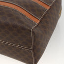CELINE Macadam Canvas Hand Bag PVC Leather Brown Gold Auth ARZ837-12