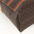CELINE Macadam Canvas Hand Bag PVC Leather Brown Gold Auth ARZ837-13