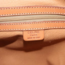 CELINE Macadam Canvas Hand Bag PVC Leather Brown Gold Auth ARZ837-16