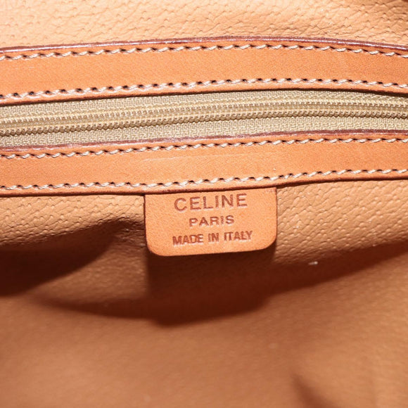 CELINE Macadam Canvas Hand Bag PVC Leather Brown Gold Auth ARZ837