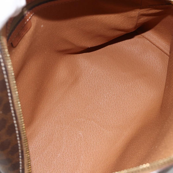 CELINE Macadam Canvas Hand Bag PVC Leather Brown Gold Auth ARZ837