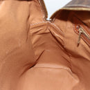 CELINE Macadam Canvas Hand Bag PVC Leather Brown Gold Auth ARZ837-19