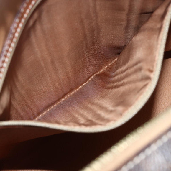 CELINE Macadam Canvas Hand Bag PVC Leather Brown Gold Auth ARZ837