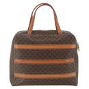 CELINE Macadam Canvas Hand Bag PVC Leather Brown Gold Auth ARZ837-3