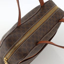 CELINE Macadam Canvas Hand Bag PVC Leather Brown Gold Auth ARZ837-6