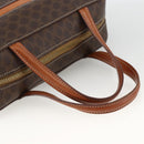 CELINE Macadam Canvas Hand Bag PVC Leather Brown Gold Auth ARZ837-7
