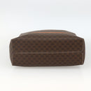 CELINE Macadam Canvas Hand Bag PVC Leather Brown Gold Auth ARZ837-9