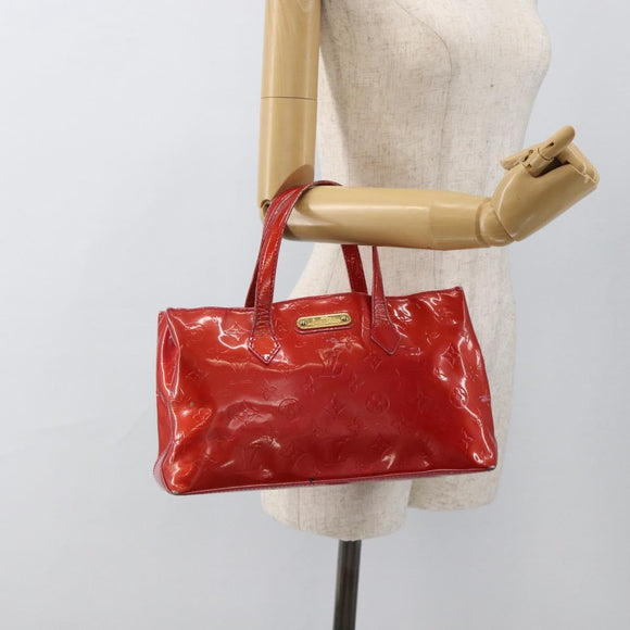 LOUIS VUITTON Monogram Vernis Wilshire PM Hand Bag Rose Pop M93643 Auth ARZ840