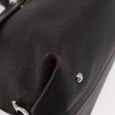 Salvatore Ferragamo Gancini Sofia Bag Leather 2way Bordeaux Silver Auth ARZ841-9