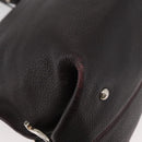 Salvatore Ferragamo Gancini Sofia Bag Leather 2way Bordeaux Silver Auth ARZ841-17