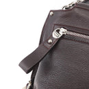 Salvatore Ferragamo Gancini Sofia Bag Leather 2way Bordeaux Silver Auth ARZ841-19