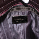 Salvatore Ferragamo Gancini Sofia Bag Leather 2way Bordeaux Silver Auth ARZ841-22
