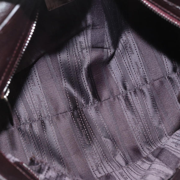 Salvatore Ferragamo Gancini Sofia Bag Leather 2way Bordeaux Silver Auth ARZ841