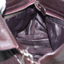Salvatore Ferragamo Gancini Sofia Bag Leather 2way Bordeaux Silver Auth ARZ841-23