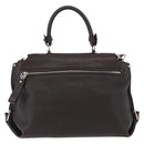 Salvatore Ferragamo Gancini Sofia Bag Leather 2way Bordeaux Silver Auth ARZ841-2