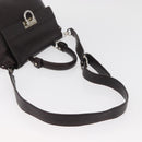 Salvatore Ferragamo Gancini Sofia Bag Leather 2way Bordeaux Silver Auth ARZ841-8