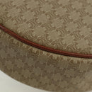 CELINE Macadam Canvas Shoulder Bag PVC Leather Beige Gold Auth ARZ842A-11