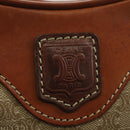 CELINE Macadam Canvas Shoulder Bag PVC Leather Beige Gold Auth ARZ842A-15