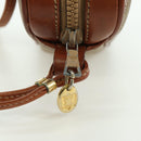 CELINE Macadam Canvas Shoulder Bag PVC Leather Beige Gold Auth ARZ842A-16