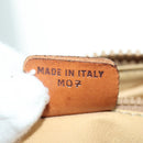 CELINE Macadam Canvas Shoulder Bag PVC Leather Beige Gold Auth ARZ842A-23