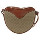 CELINE Macadam Canvas Shoulder Bag PVC Leather Beige Gold Auth ARZ842A-3