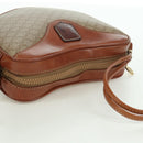 CELINE Macadam Canvas Shoulder Bag PVC Leather Beige Gold Auth ARZ842A-6