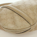 GUCCI GG Canvas Guccissima Shoulder Bag Leather Beige Gold 162740 Auth ARZ847V-10