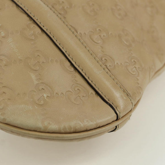 GUCCI GG Canvas Guccissima Shoulder Bag Leather Beige Gold 162740 Auth ARZ847V