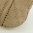 GUCCI GG Canvas Guccissima Shoulder Bag Leather Beige Gold 162740 Auth ARZ847V-13