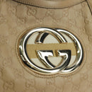 GUCCI GG Canvas Guccissima Shoulder Bag Leather Beige Gold 162740 Auth ARZ847V-14