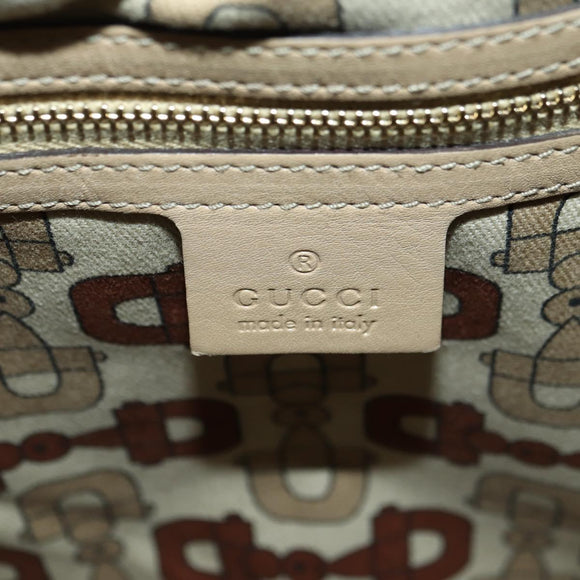 GUCCI GG Canvas Guccissima Shoulder Bag Leather Beige Gold 162740 Auth ARZ847V