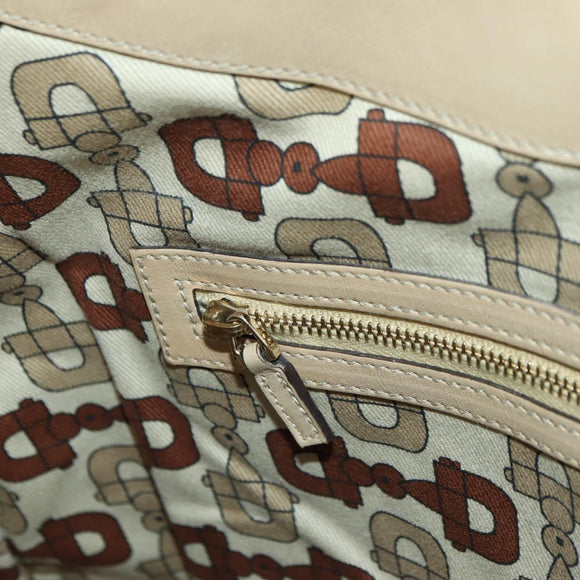 GUCCI GG Canvas Guccissima Shoulder Bag Leather Beige Gold 162740 Auth ARZ847V