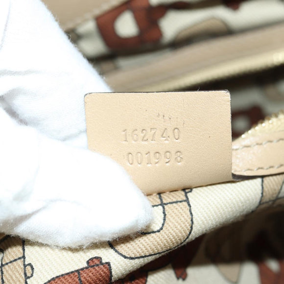 GUCCI GG Canvas Guccissima Shoulder Bag Leather Beige Gold 162740 Auth ARZ847V