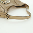 GUCCI GG Canvas Guccissima Shoulder Bag Leather Beige Gold 162740 Auth ARZ847V-7