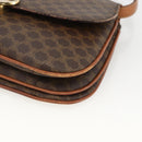 CELINE Macadam Canvas Shoulder Bag PVC Leather Brown Gold Auth ARZ848-8