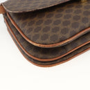 CELINE Macadam Canvas Shoulder Bag PVC Leather Brown Gold Auth ARZ848-15